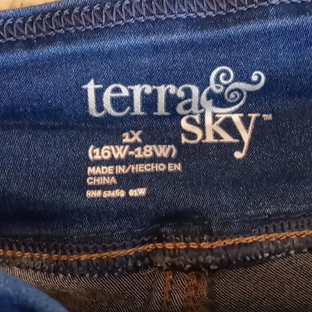 Terra & Sky Women's Straight Leg Jeans - Blue - Picture 3 of 3